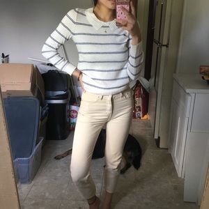 madewell striped collar detail sweater